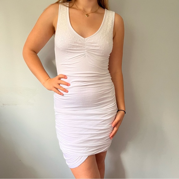 white y2k guess ruched mini dress - Picture 8 of 9